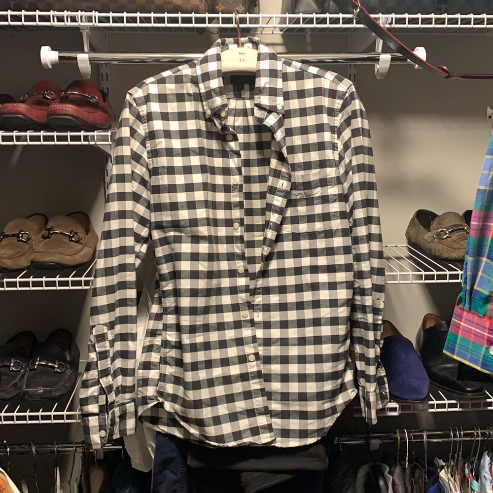 Men’s J Crew Black and White Shirt size small